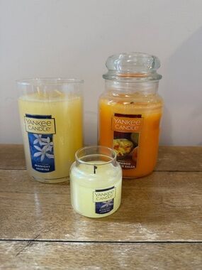 Yankee Candle Yellow & Orange Jar Candle Trio